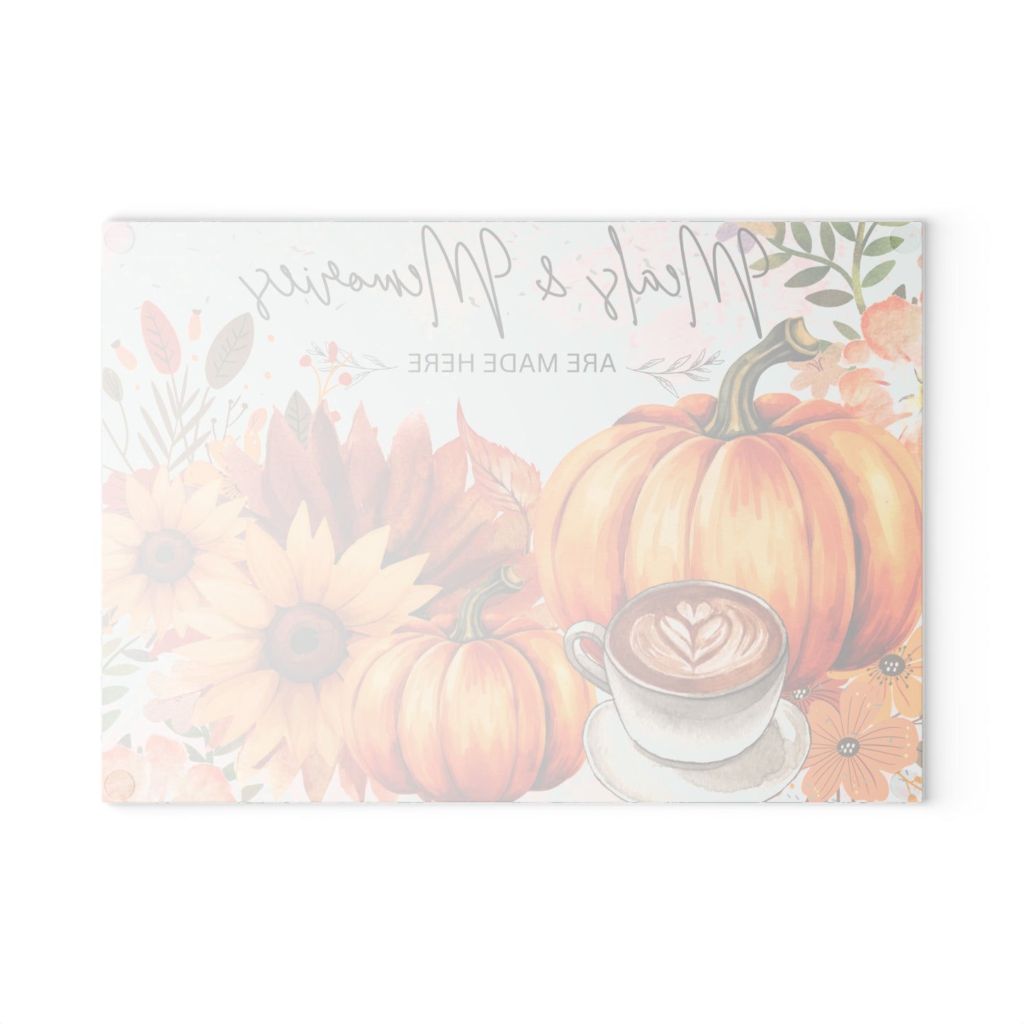 Autumn-Themed Glass Cutting Board | Perfect for Fall Cooking, Thanksgiving Decor, Kitchen Gifts, Meal Prep, Seasonal Kitchen