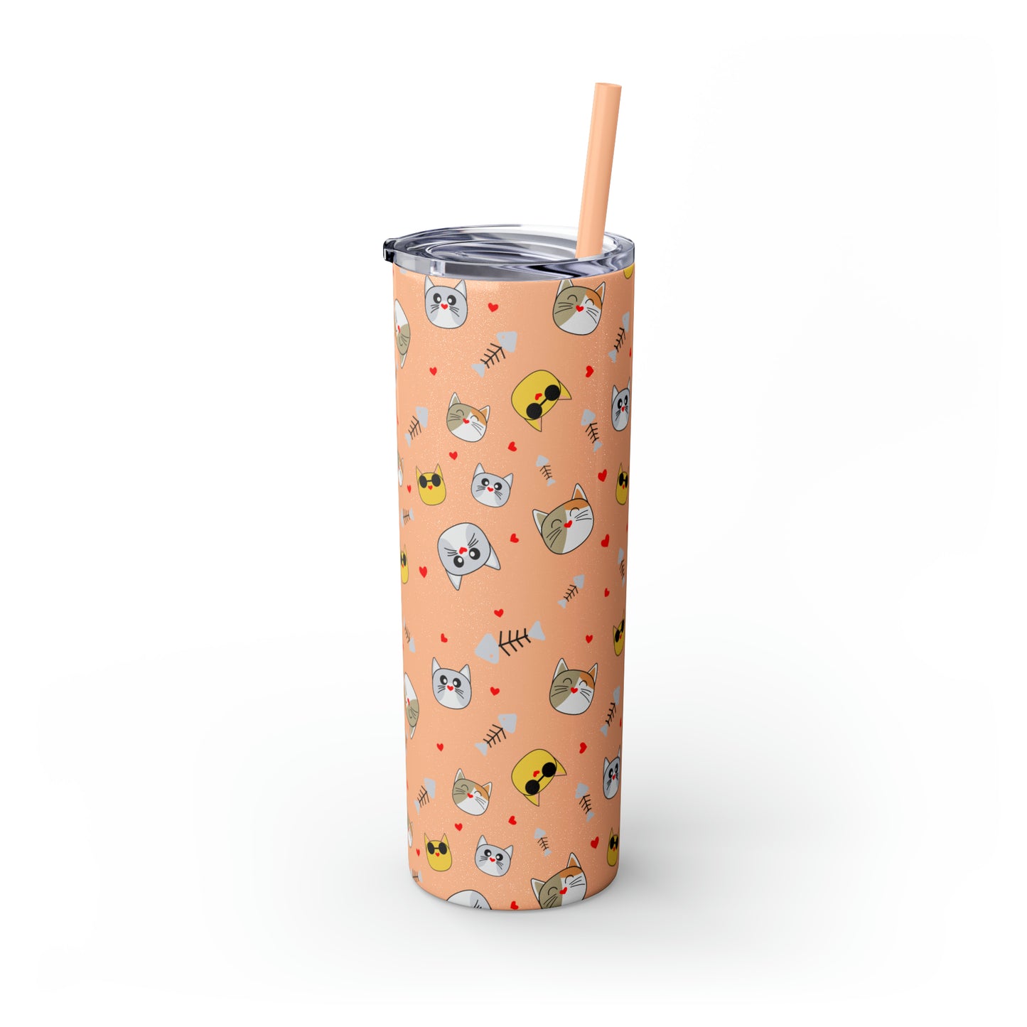 Cat Tumbler with Straw, 20oz