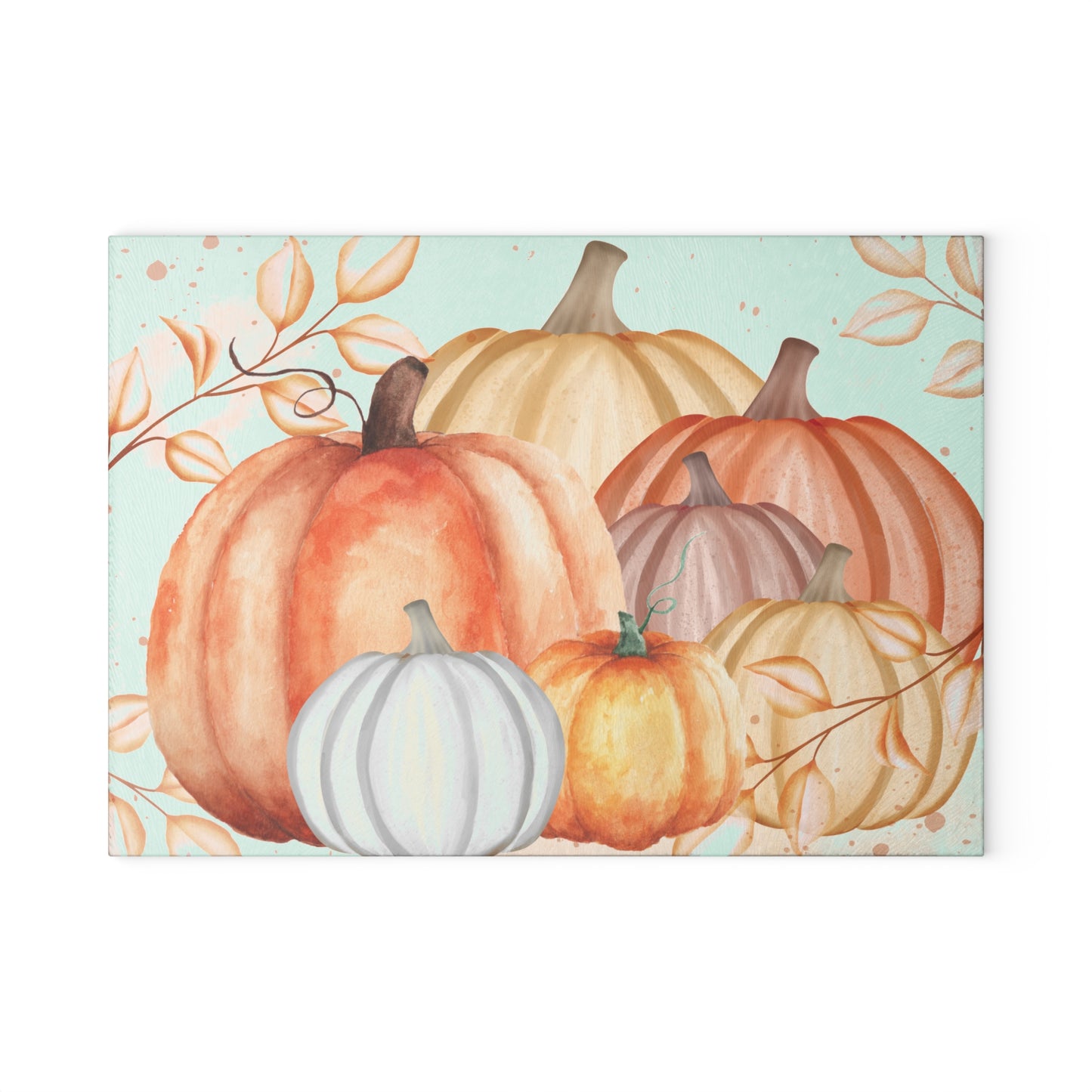 Autumn Pumpkin Glass Cutting Board - Fall Kitchen Decor, Thanksgiving Gift, Home Chef Gift, Seasonal Kitchen Accessories, Harvest Theme