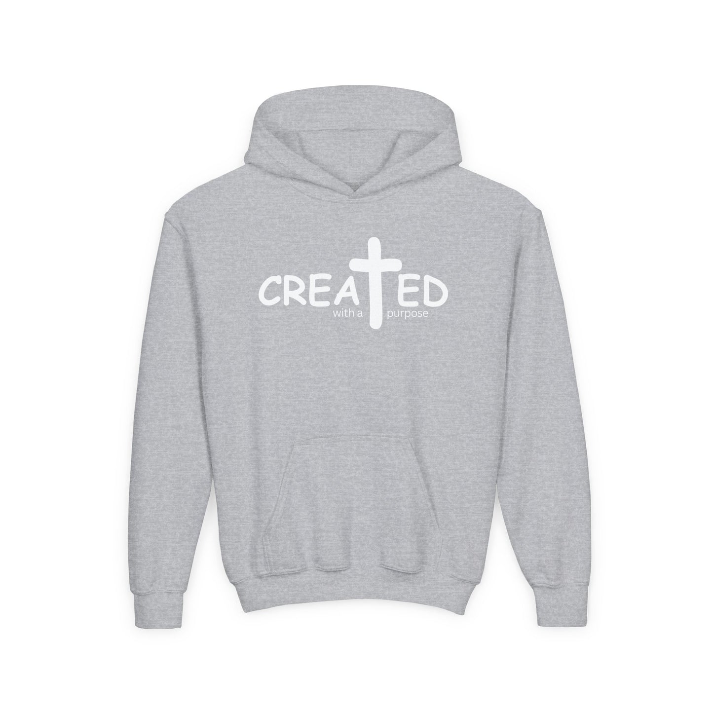 Created With A Purpose, Youth Teen Hooded Sweatshirt Hoodie
