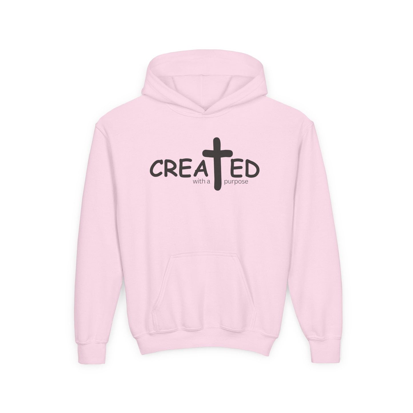 Created With A Purpose, Youth Teen Hooded Sweatshirt Hoodie