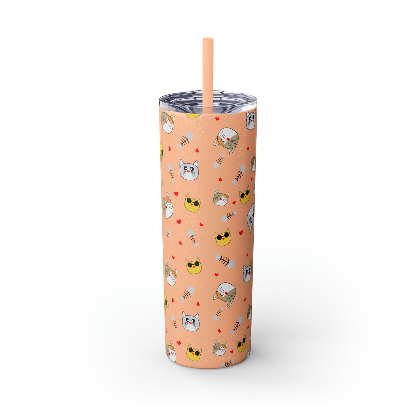 Cat Tumbler with Straw, 20oz