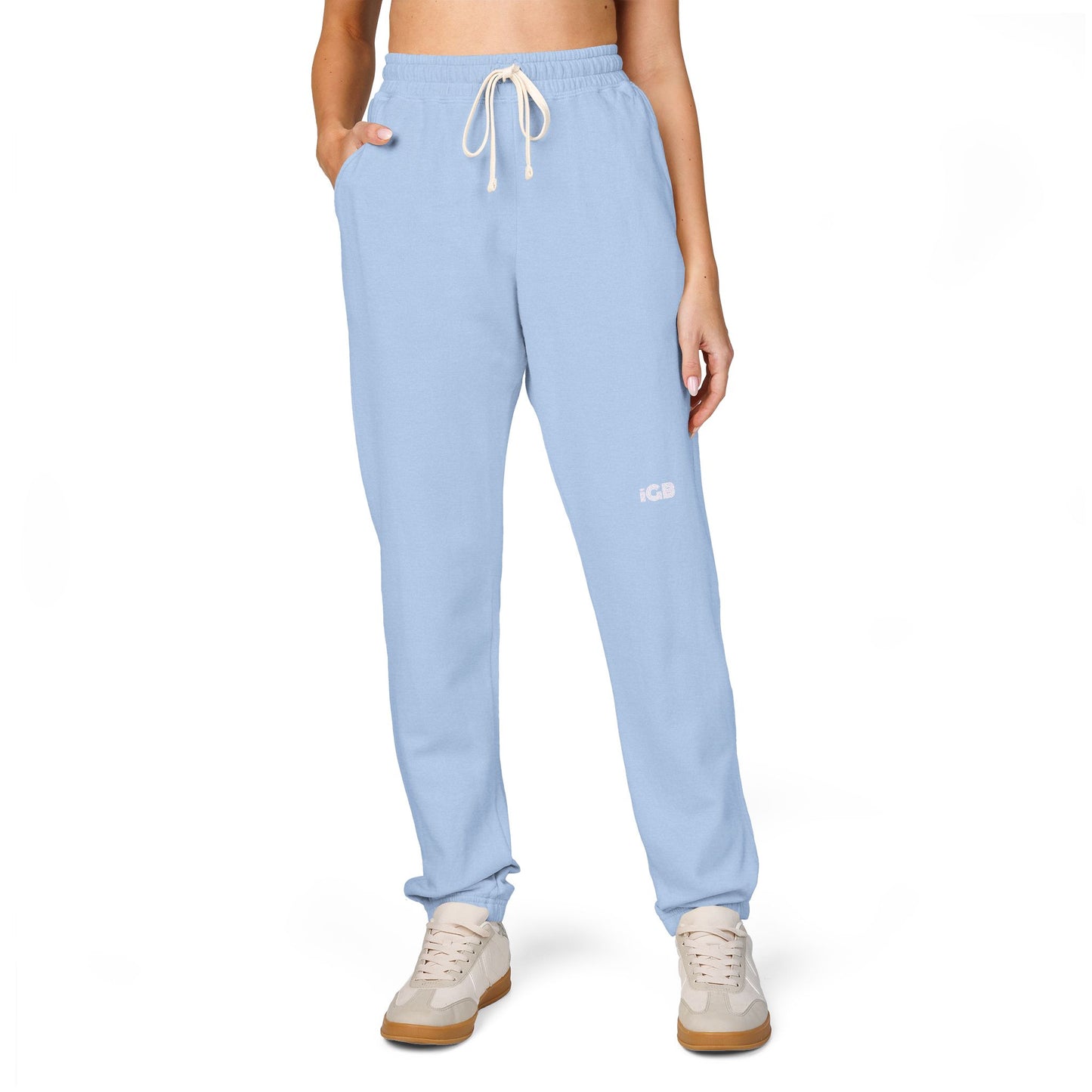 iGB Fits Cozy Unisex Garment-Dyed Fleece Sweatpants | Relaxed Lounge Wear for Home, Travel, Gifts, Special Occasions, Everyday Comfort