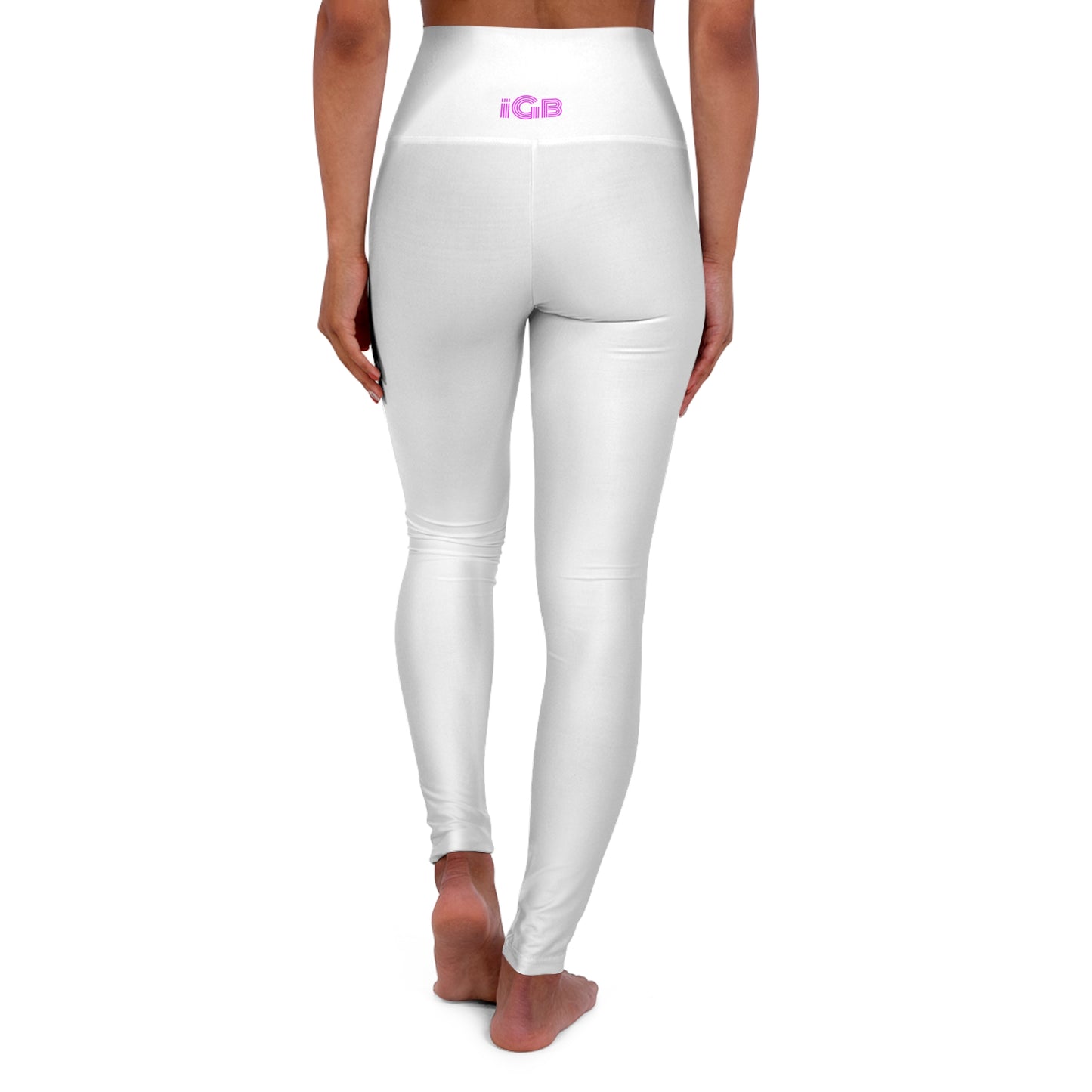 iGB Fits High Waisted White Yoga Leggings, Activewear, Workout Tights, Athletic Leggings, Fitness Apparel, Comfortable Leggings for Yoga or Gym