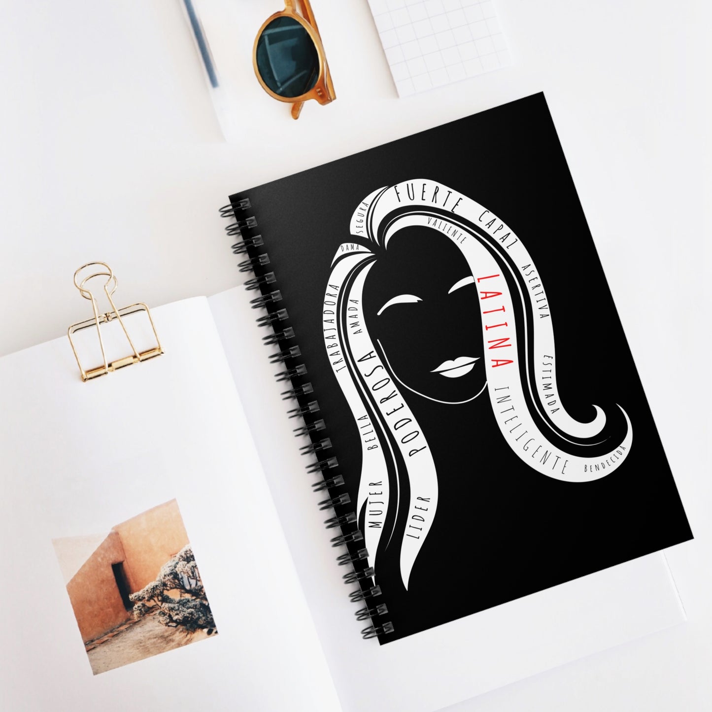 Inverse Fuerza Latina Spiral Notebook – Ruled Line | Latina Empowerment Journal