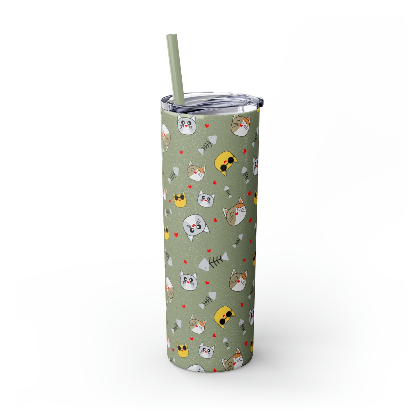Cat Tumbler with Straw, 20oz