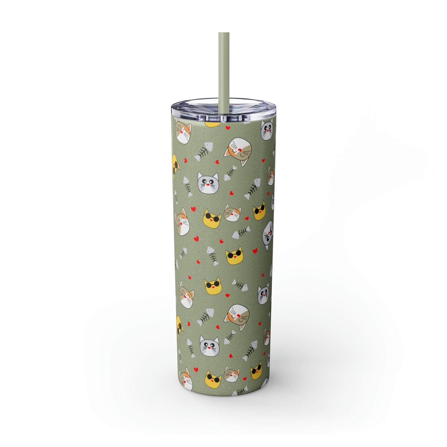 Cat Tumbler with Straw, 20oz