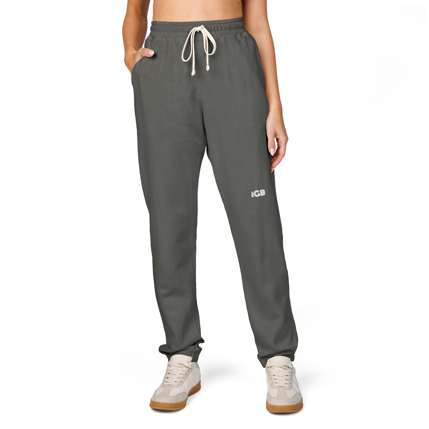 iGB Fits Cozy Unisex Garment-Dyed Fleece Sweatpants | Relaxed Lounge Wear for Home, Travel, Gifts, Special Occasions, Everyday Comfort