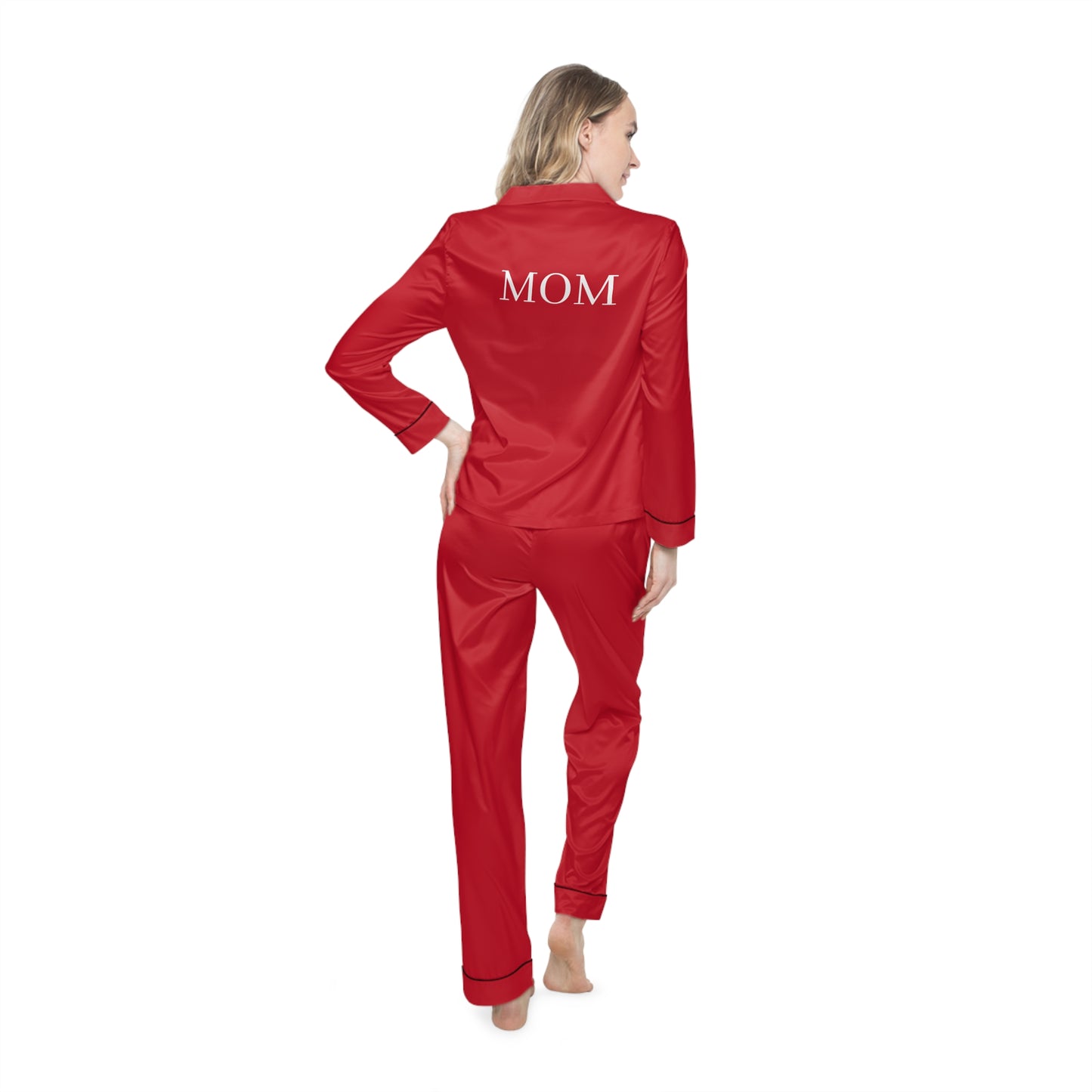 "Mom" Satin Red Pajamas