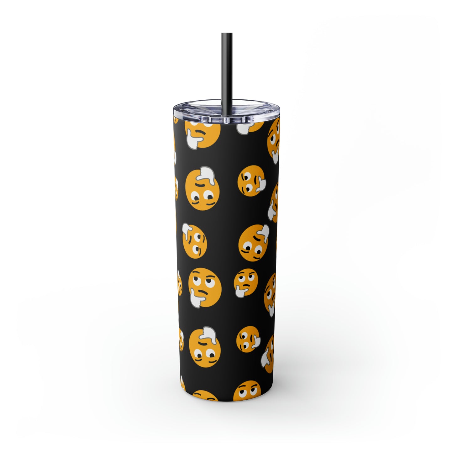 Thinking Emoji Tumbler with Straw, 20oz