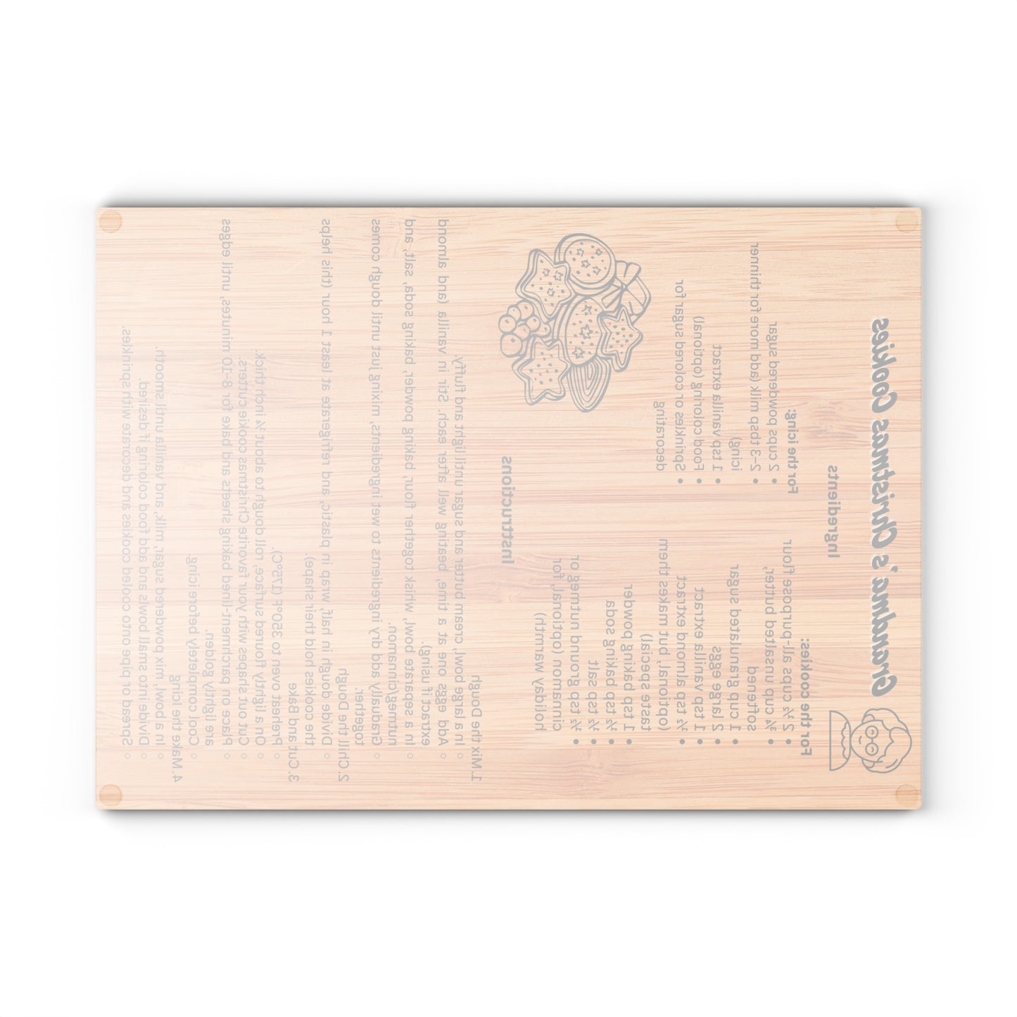 Grandma's Christmas Cookies Glass Cutting Board | Recipe Gift, Kitchen Décor, Cooking Utensil, Holiday Decor, Baking Accessories