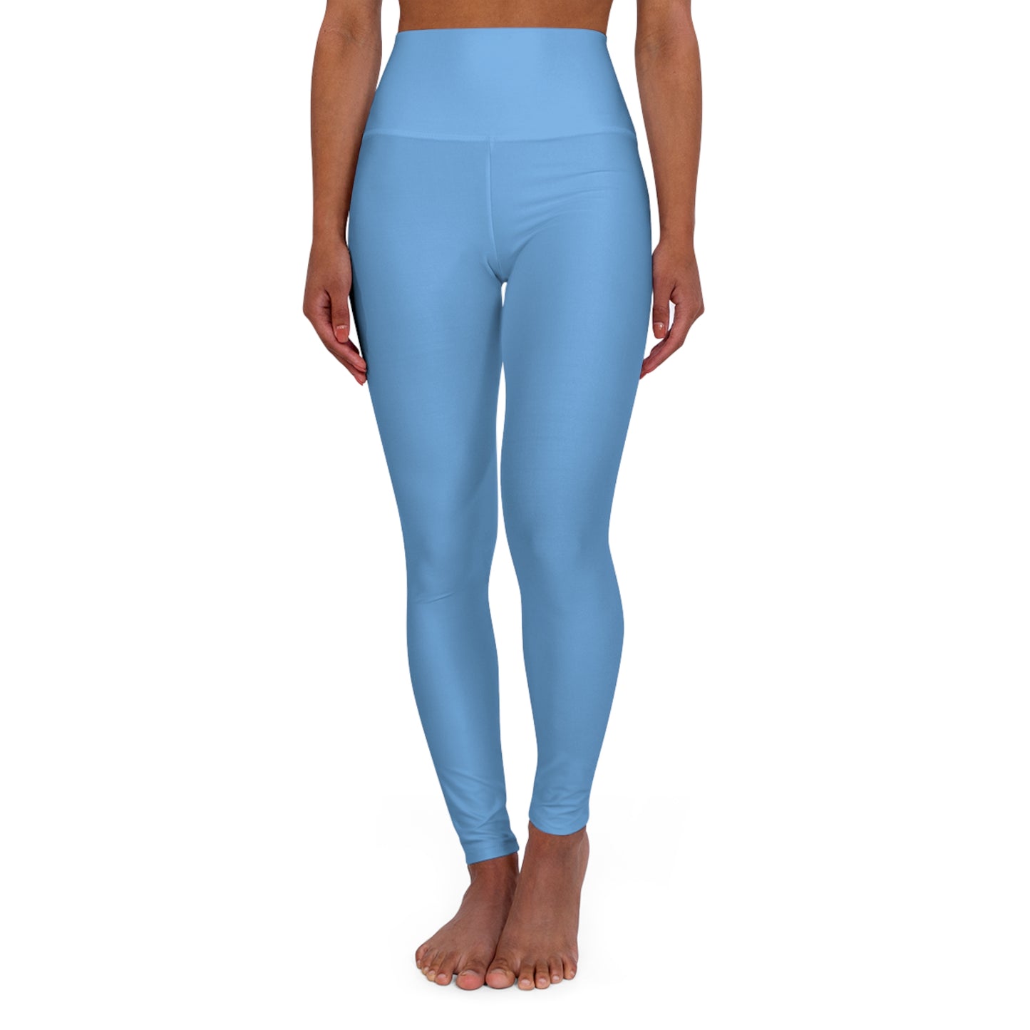 iGB Fits High Waisted Light Blue Yoga Leggings, Activewear, Workout Tights, Athletic Leggings, Fitness Apparel, Comfortable Leggings for Yoga or Gym
