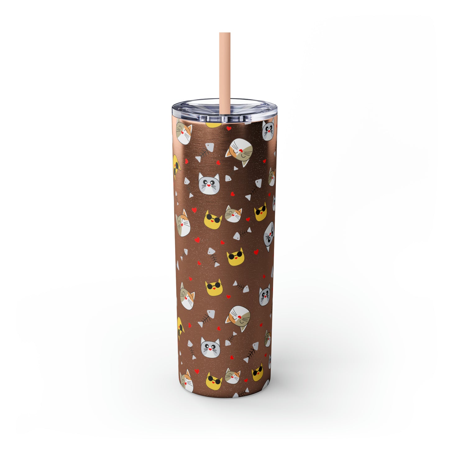 Cat Tumbler with Straw, 20oz