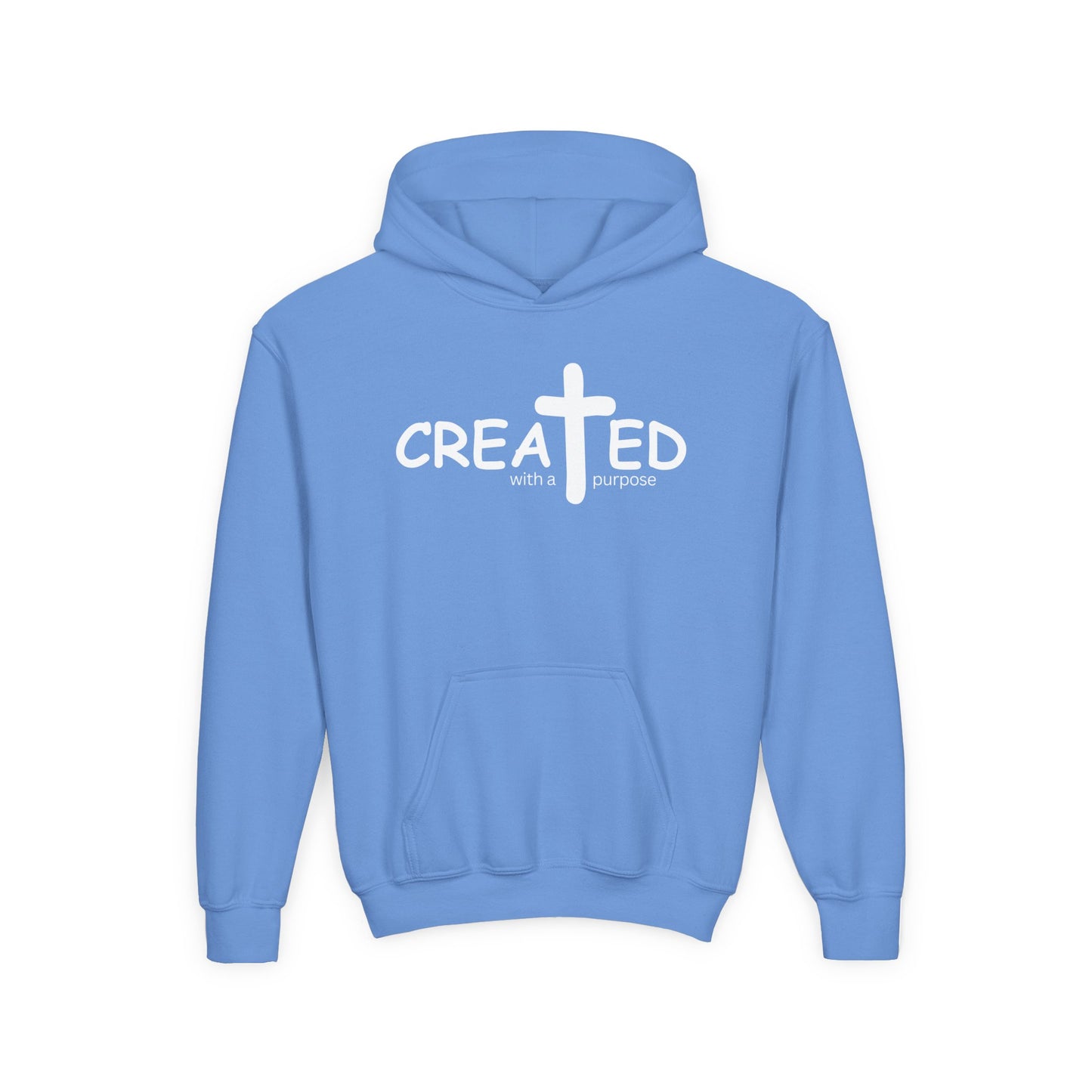 Created With A Purpose, Youth Teen Hooded Sweatshirt Hoodie