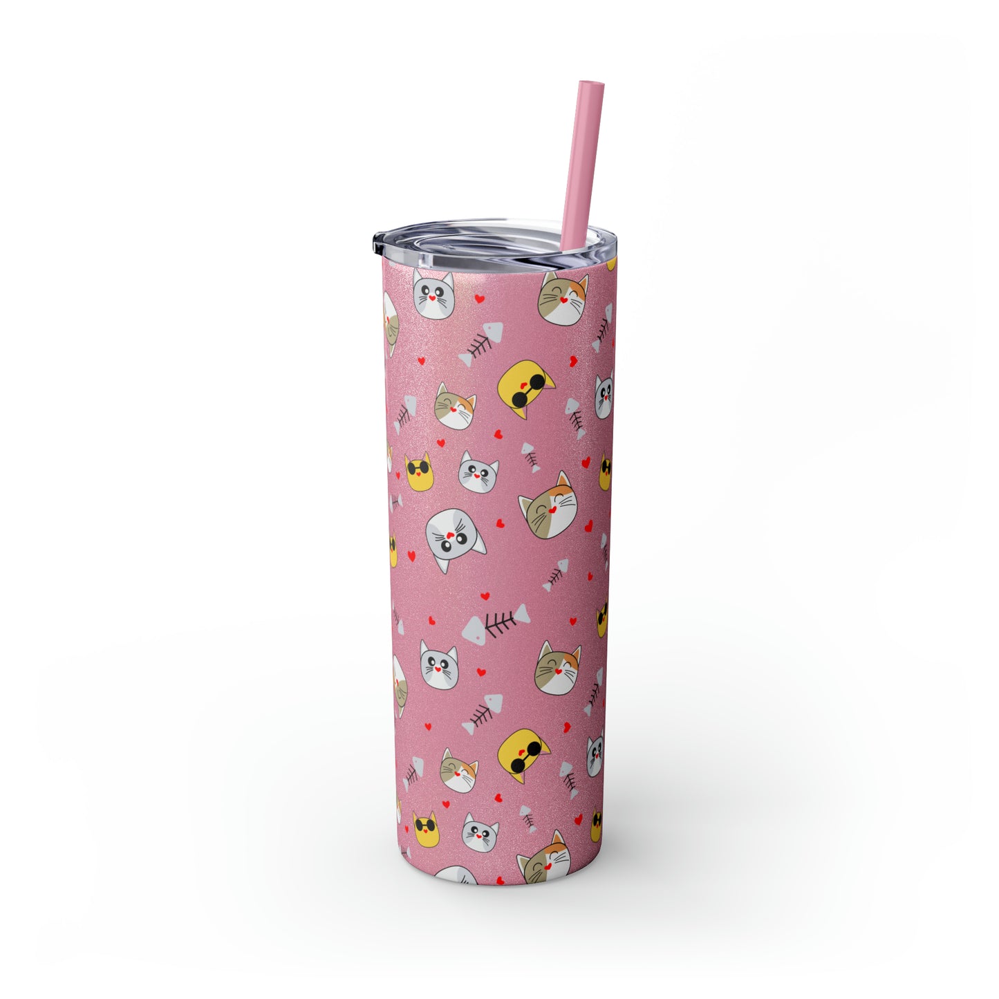 Cat Tumbler with Straw, 20oz