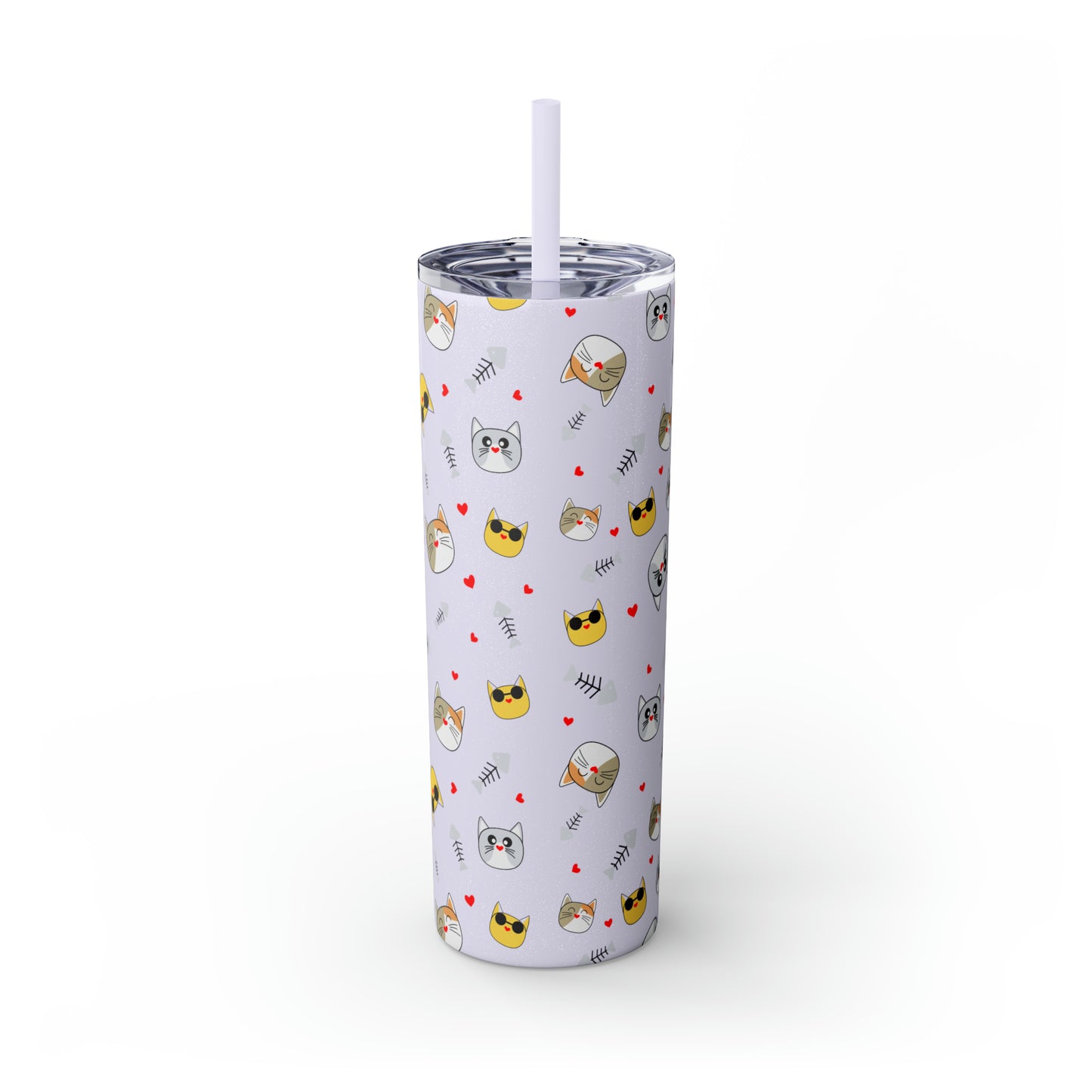 Cat Tumbler with Straw, 20oz