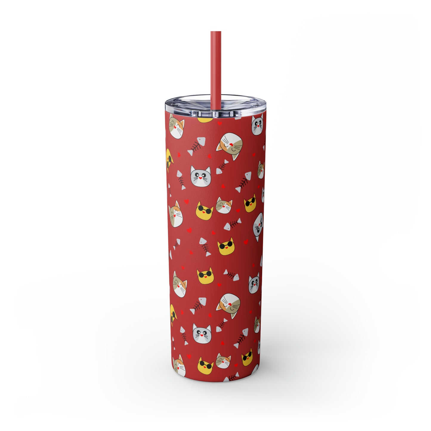 Cat Tumbler with Straw, 20oz