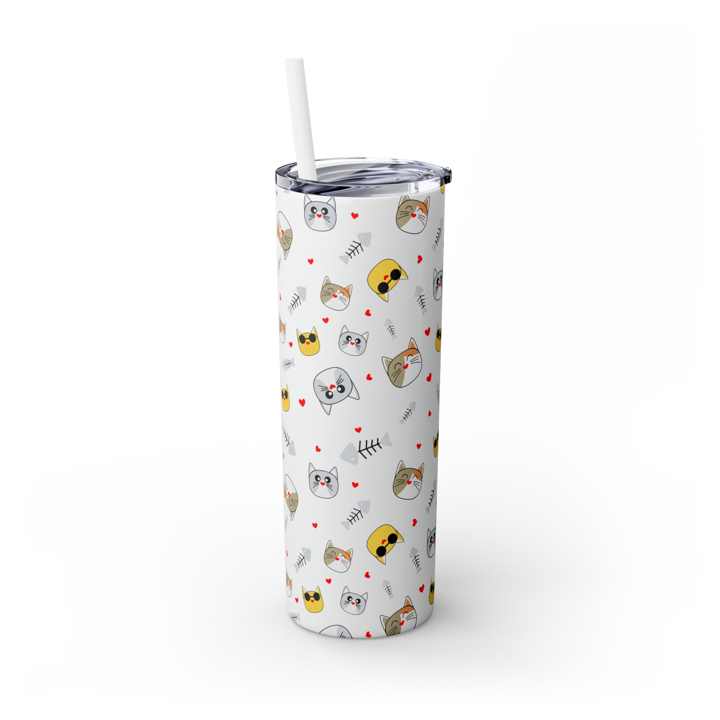 Cat Tumbler with Straw, 20oz