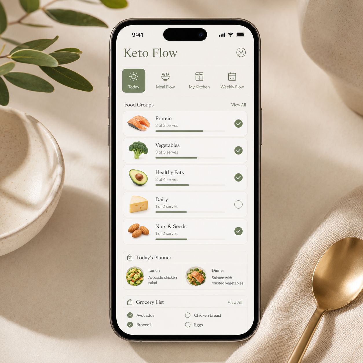 Keto Flow Daily Planner and Tracker Web App