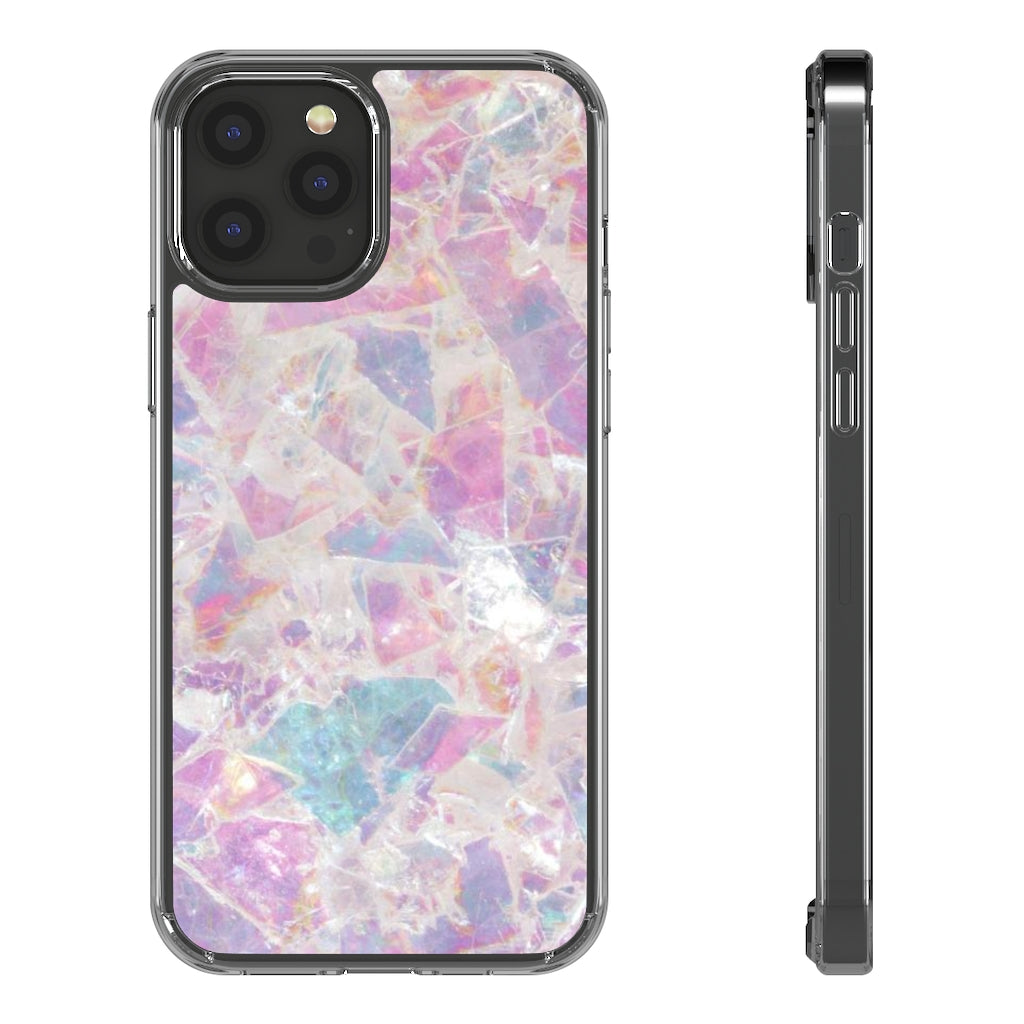 Pink Marbleized Clear Phone Case