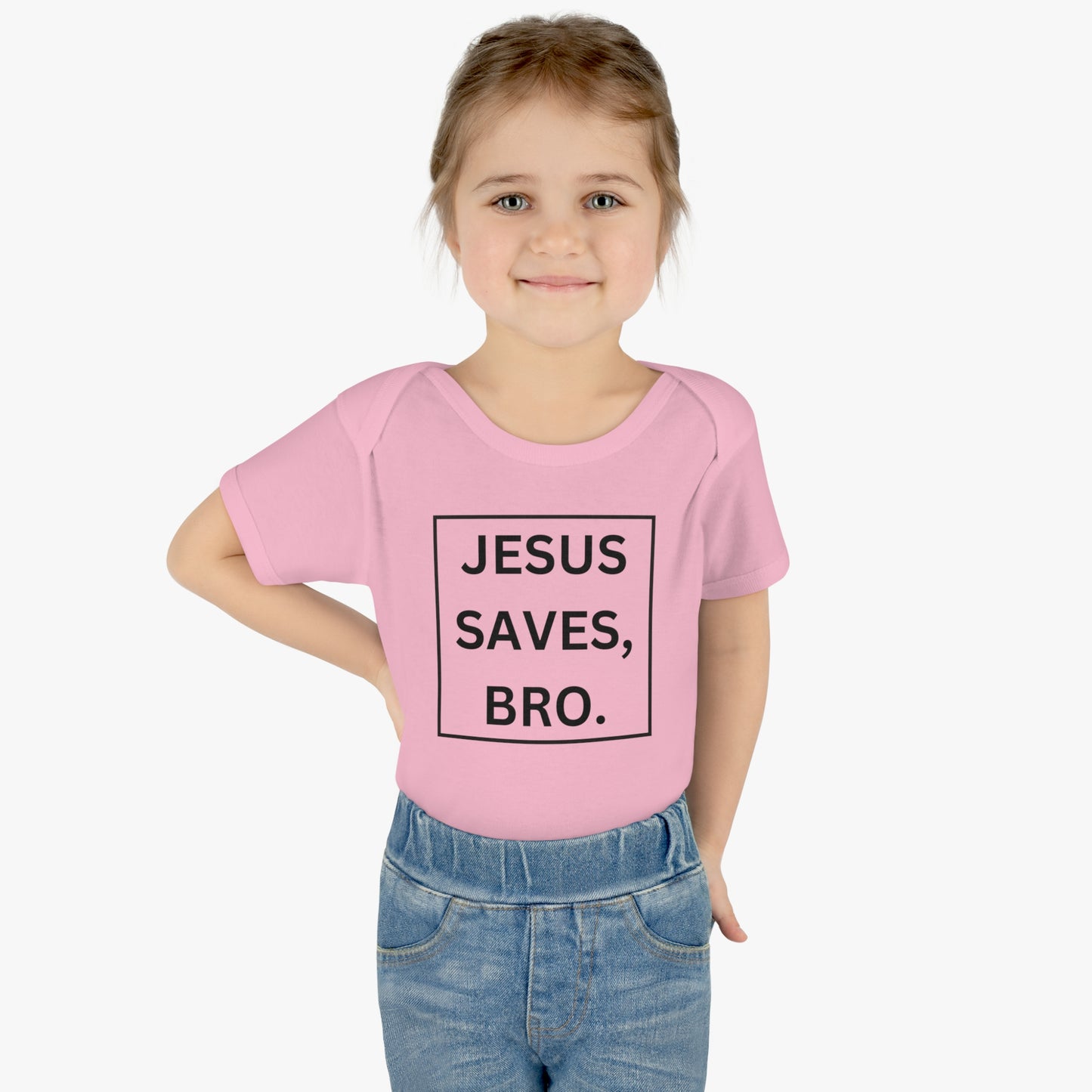 Jesus Saves Bro, Infant Baby Rib Bodysuit
