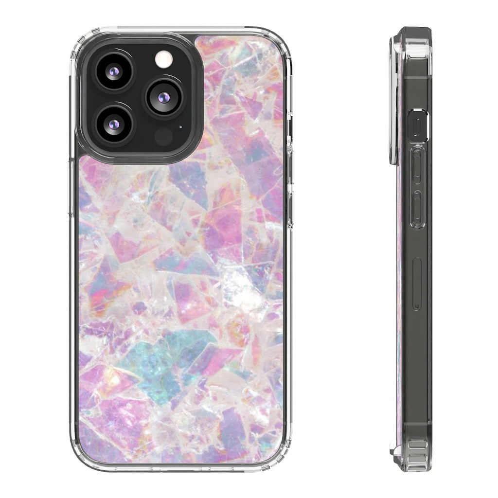 Pink Marbleized Clear Phone Case