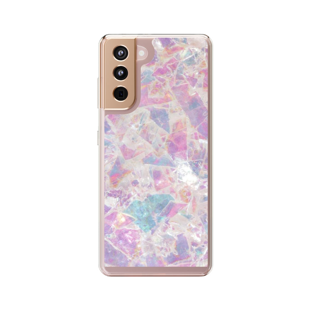 Pink Marbleized Clear Phone Case