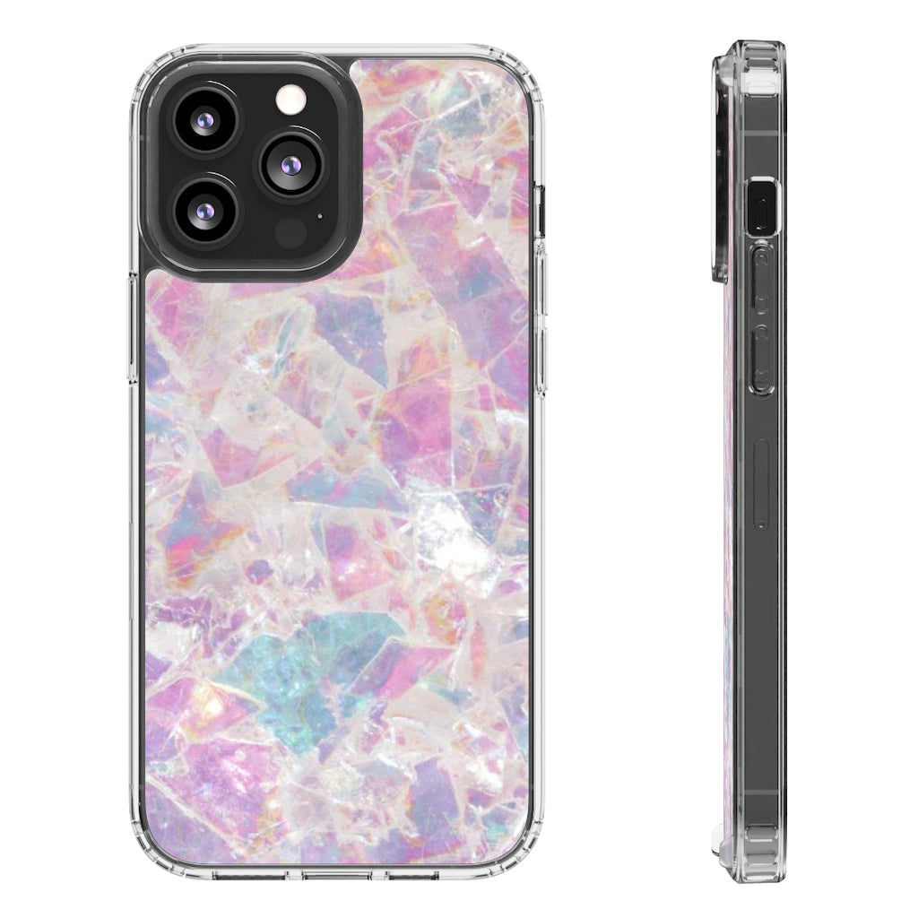 Pink Marbleized Clear Phone Case