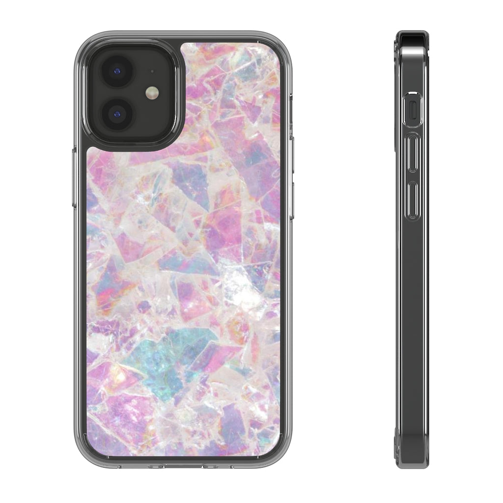 Pink Marbleized Clear Phone Case