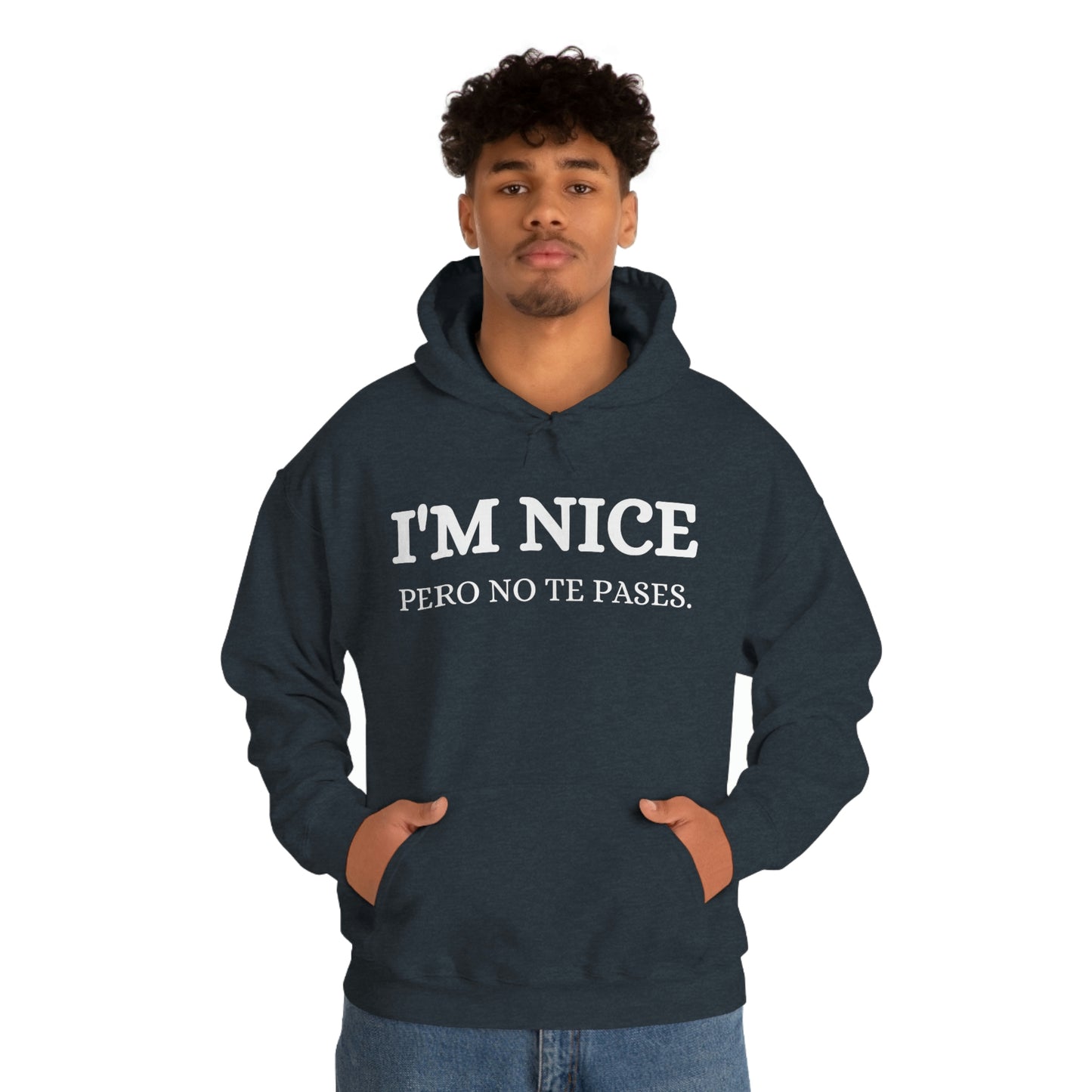 I'm Nice Pero, Hoodie in White Font