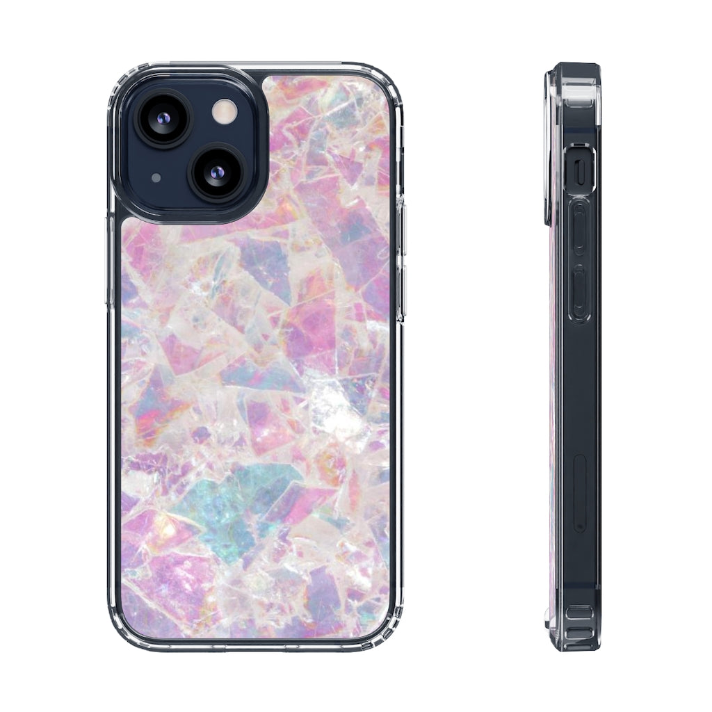 Pink Marbleized Clear Phone Case