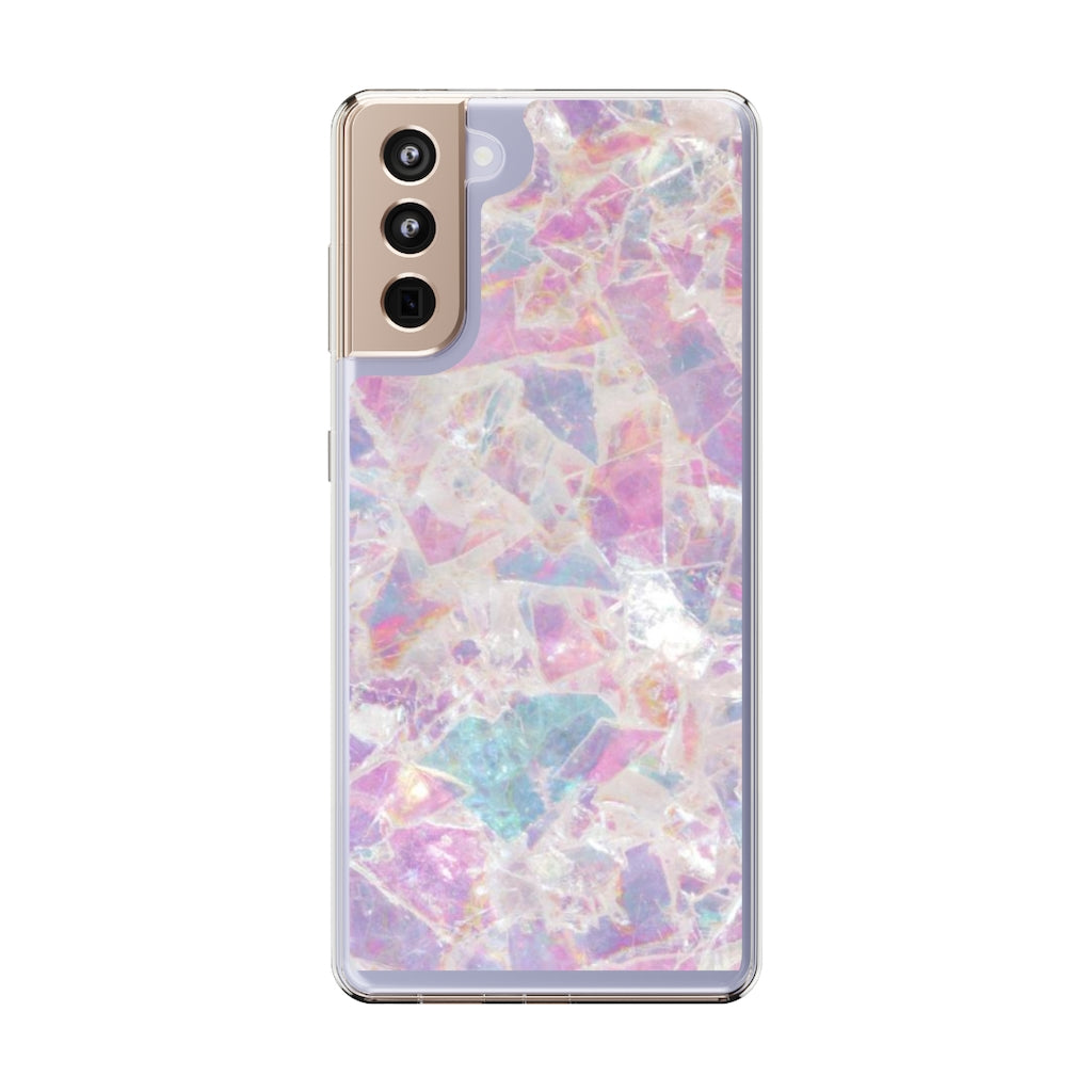 Pink Marbleized Clear Phone Case