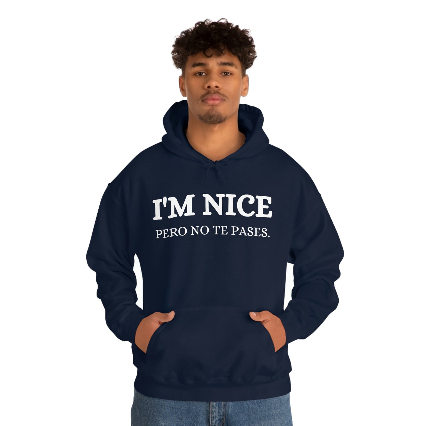 I'm Nice Pero, Hoodie in White Font