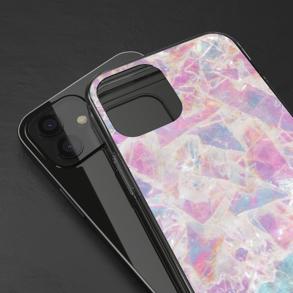 Pink Marbleized Clear Phone Case