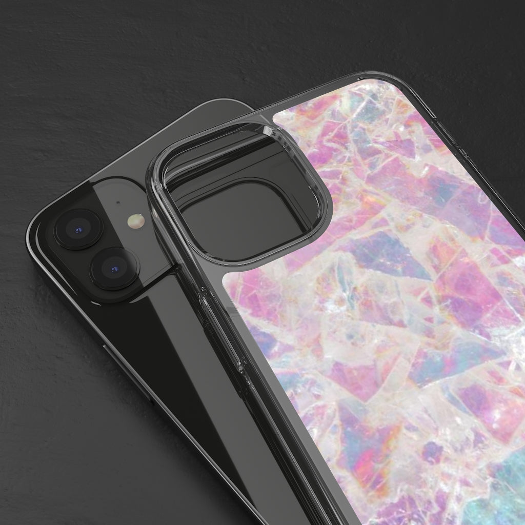 Pink Marbleized Clear Phone Case