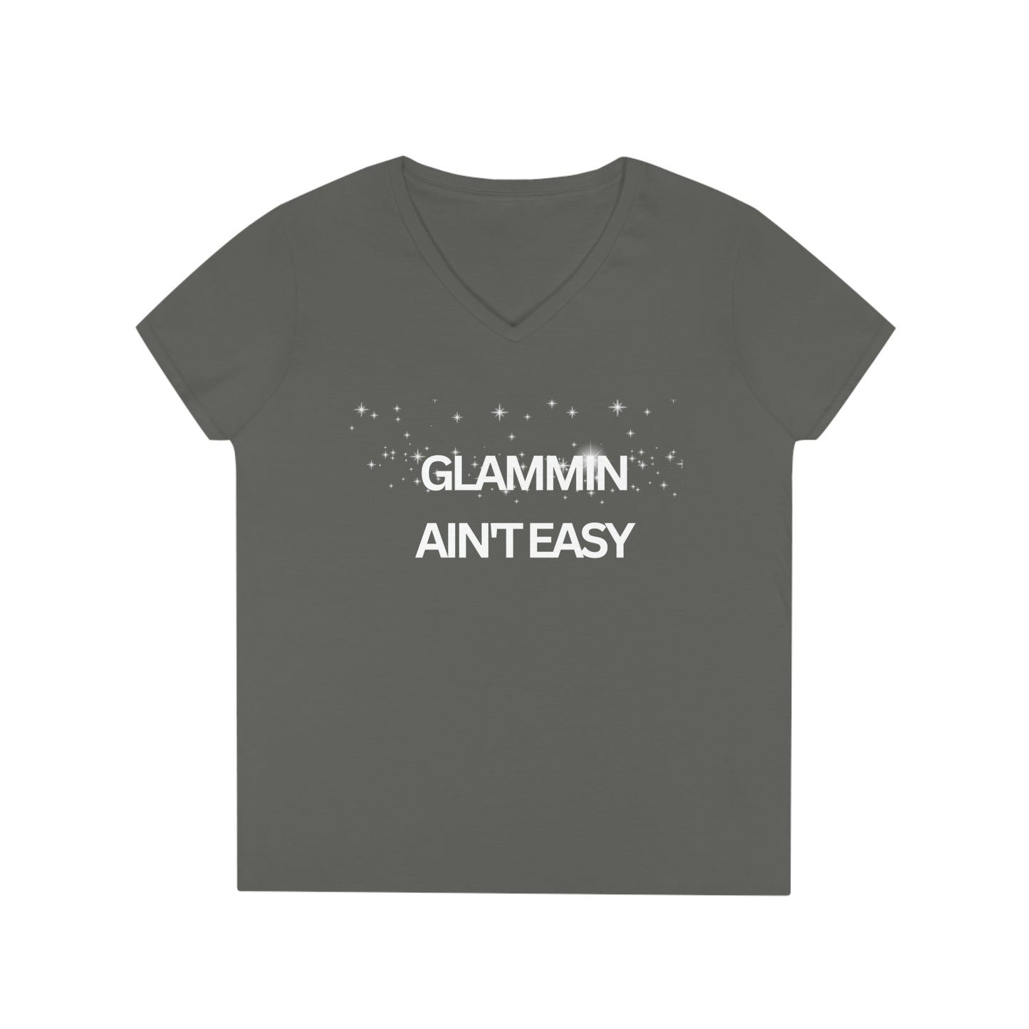 Glamming Ain't Easy, V-Neck T-Shirt