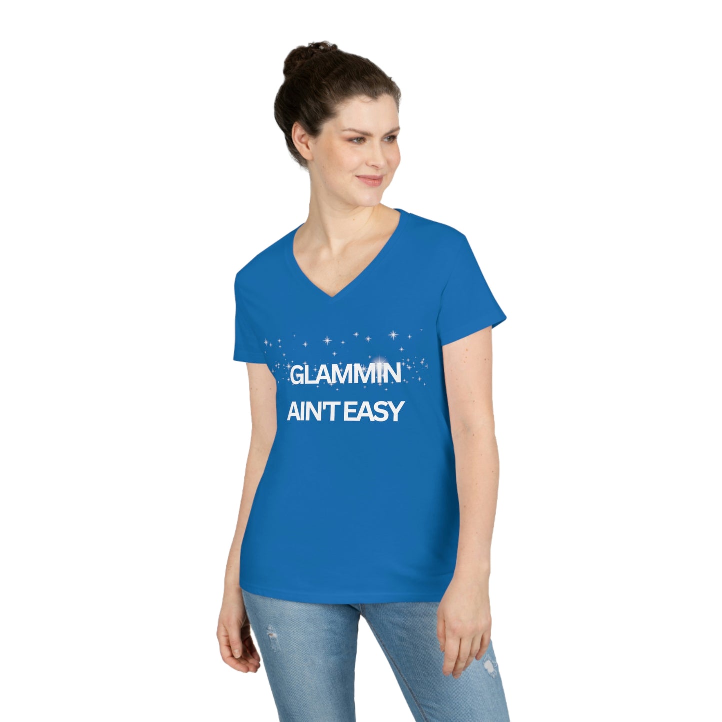 Glamming Ain't Easy, V-Neck T-Shirt