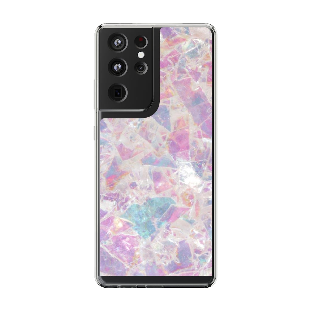 Pink Marbleized Clear Phone Case