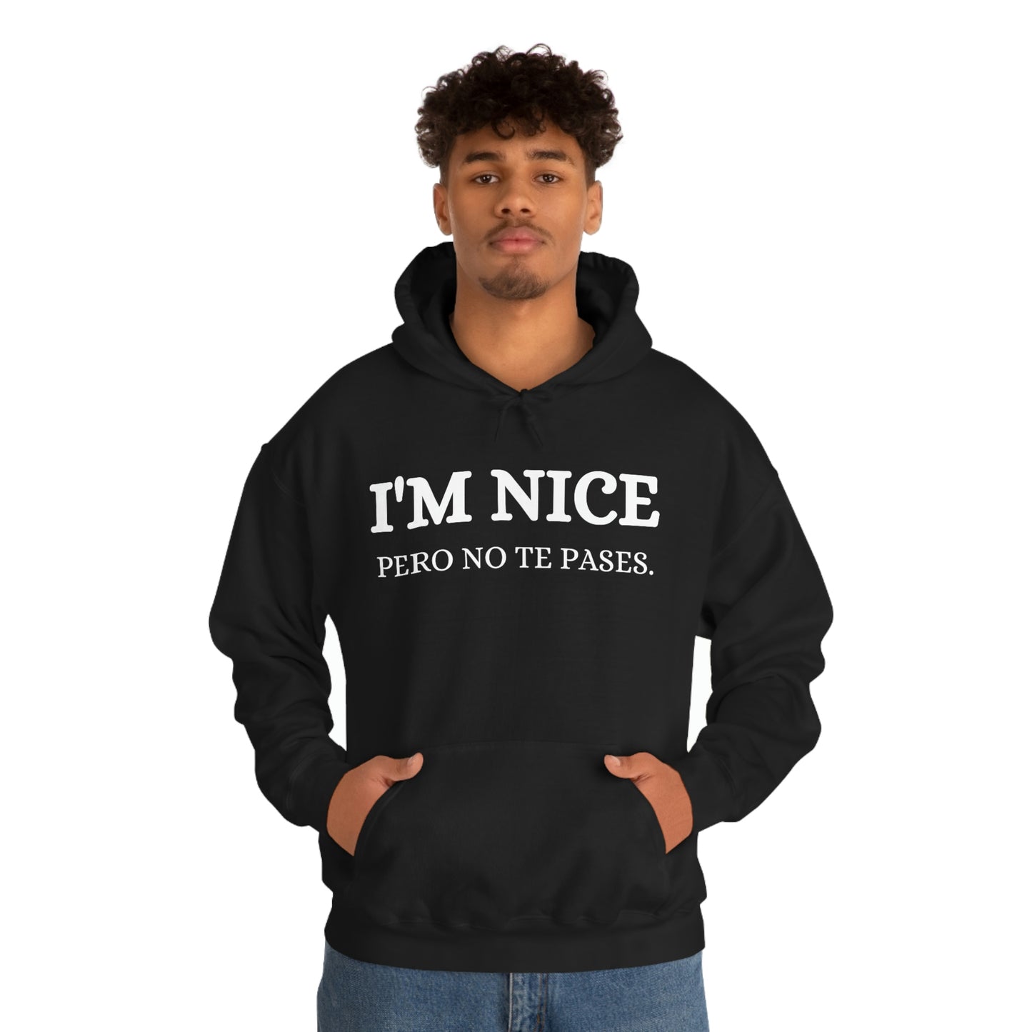 I'm Nice Pero, Hoodie in White Font