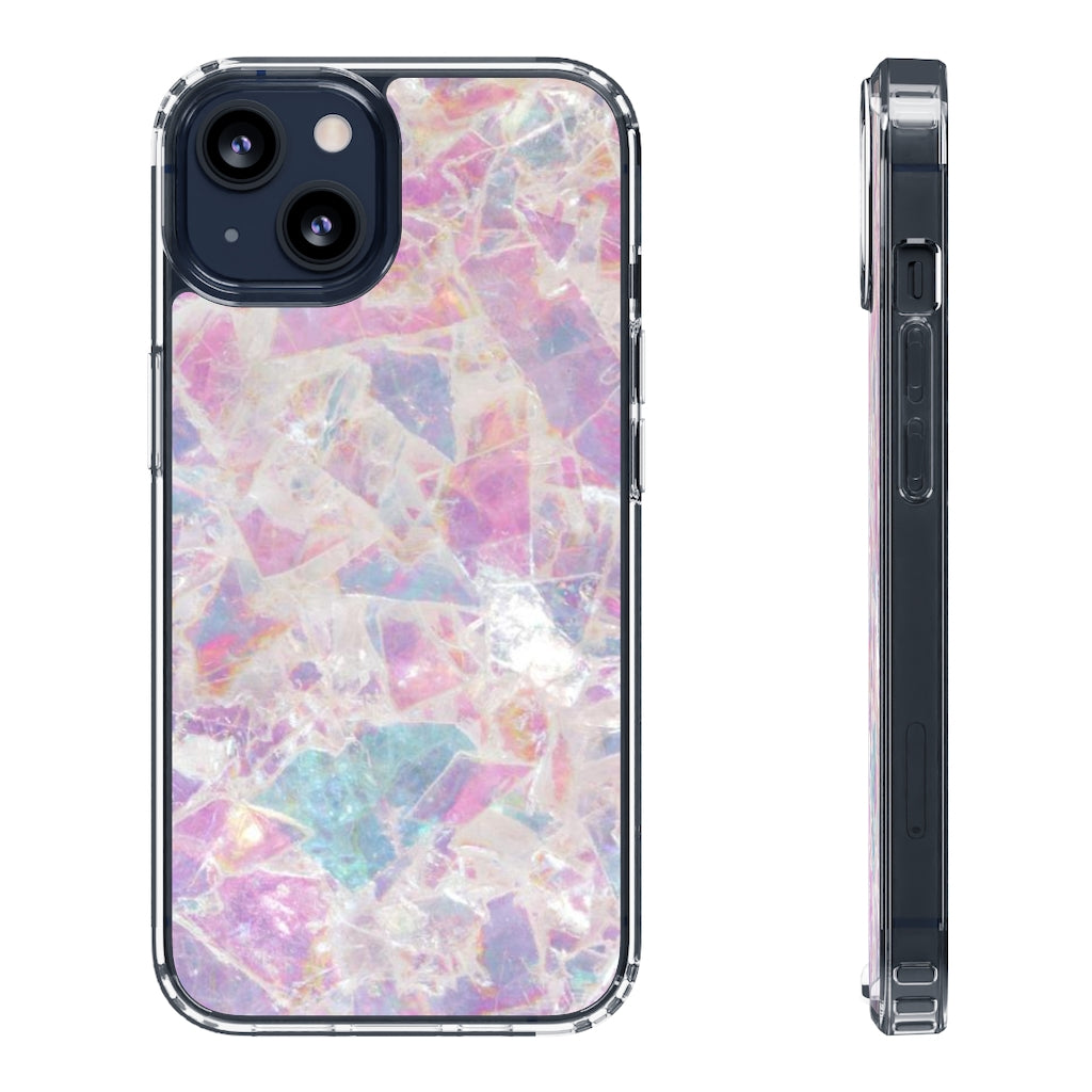 Pink Marbleized Clear Phone Case