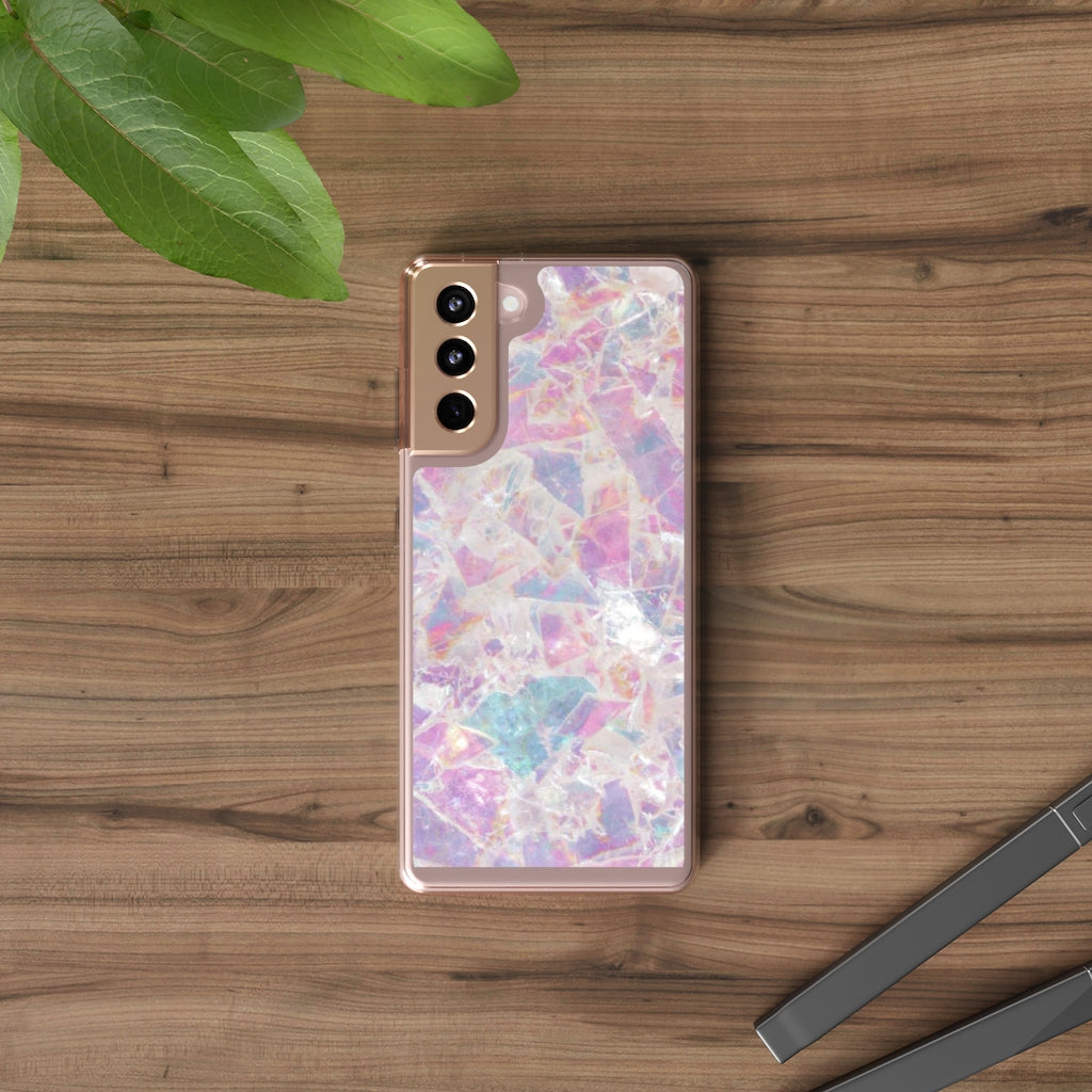 Pink Marbleized Clear Phone Case