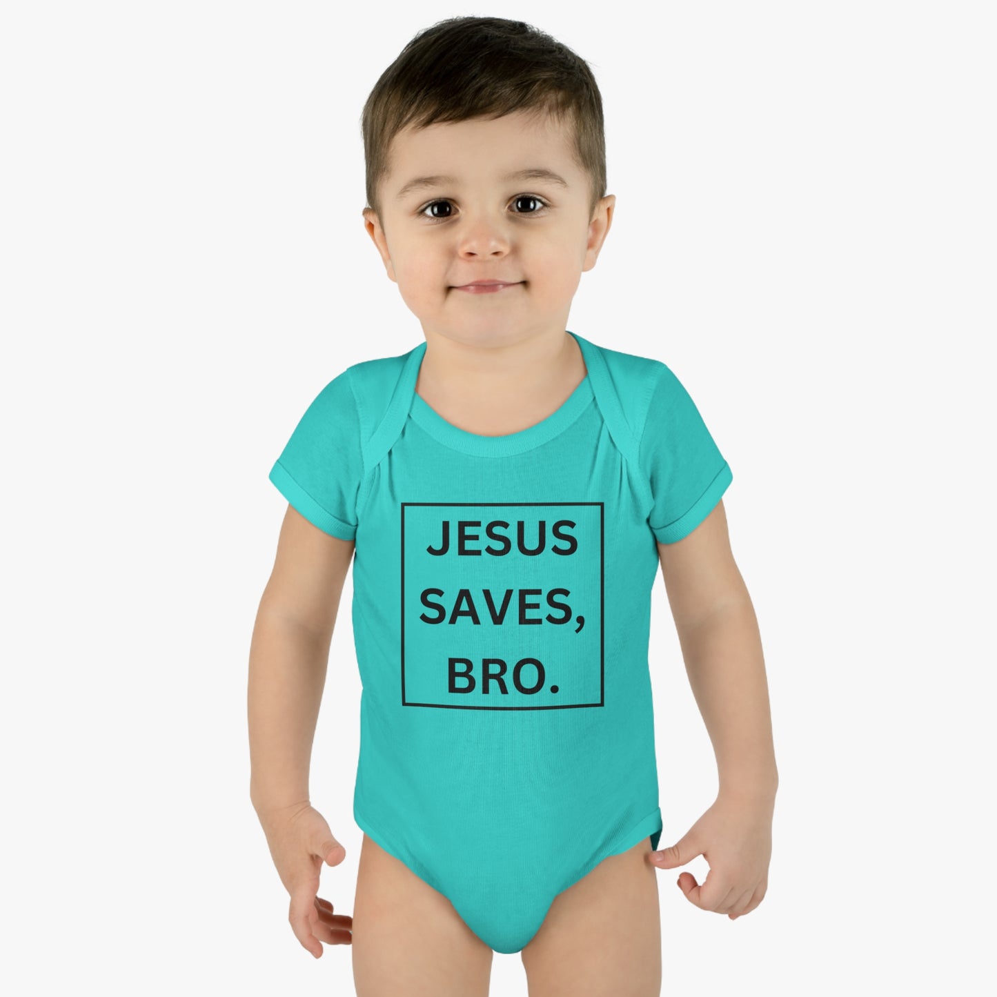 Jesus Saves Bro, Infant Baby Rib Bodysuit