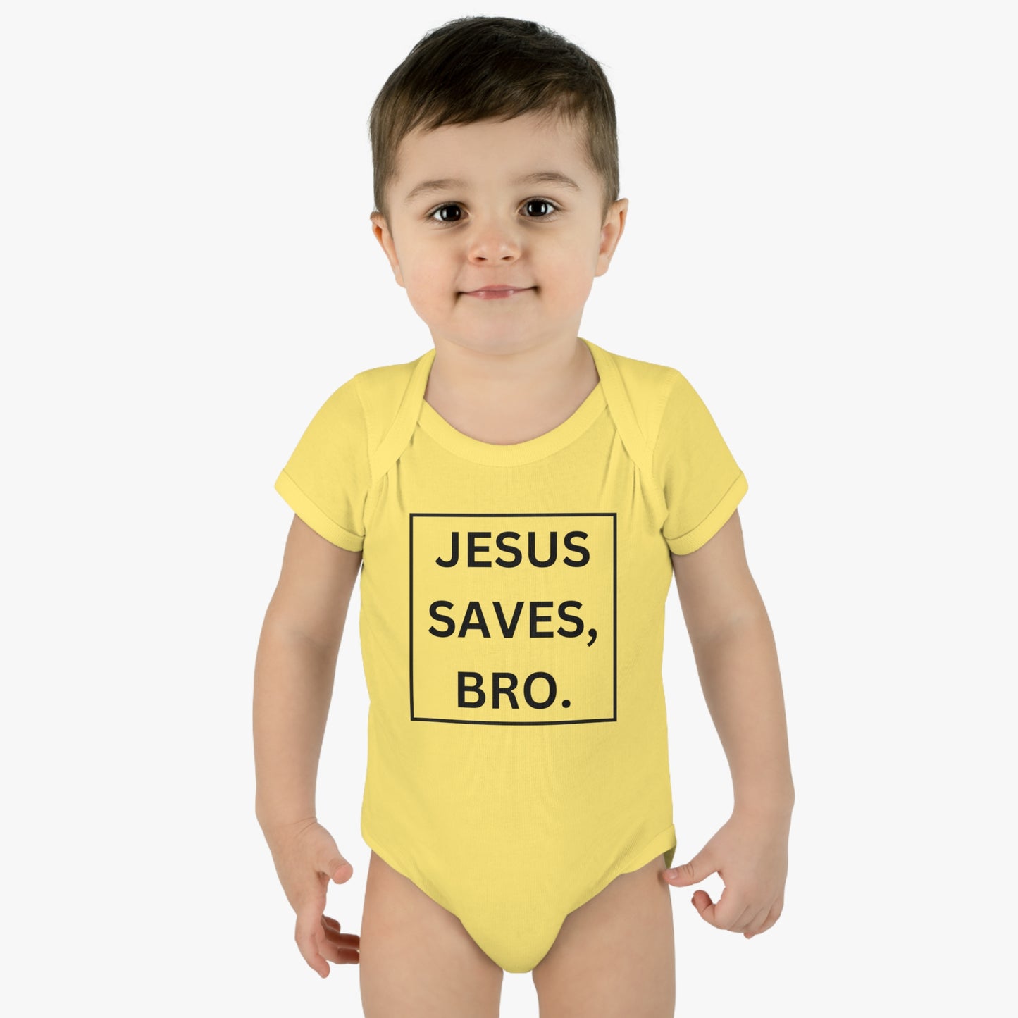 Jesus Saves Bro, Infant Baby Rib Bodysuit