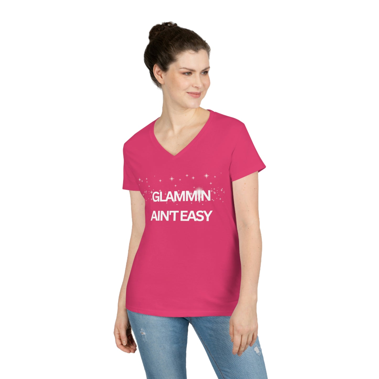 Glamming Ain't Easy, V-Neck T-Shirt