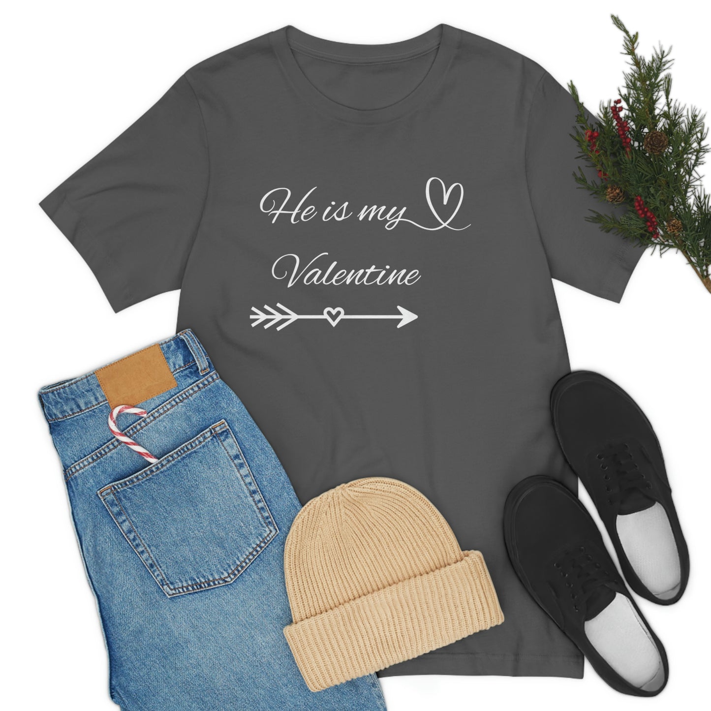 He is My Valentine, with White Letters, Shirt