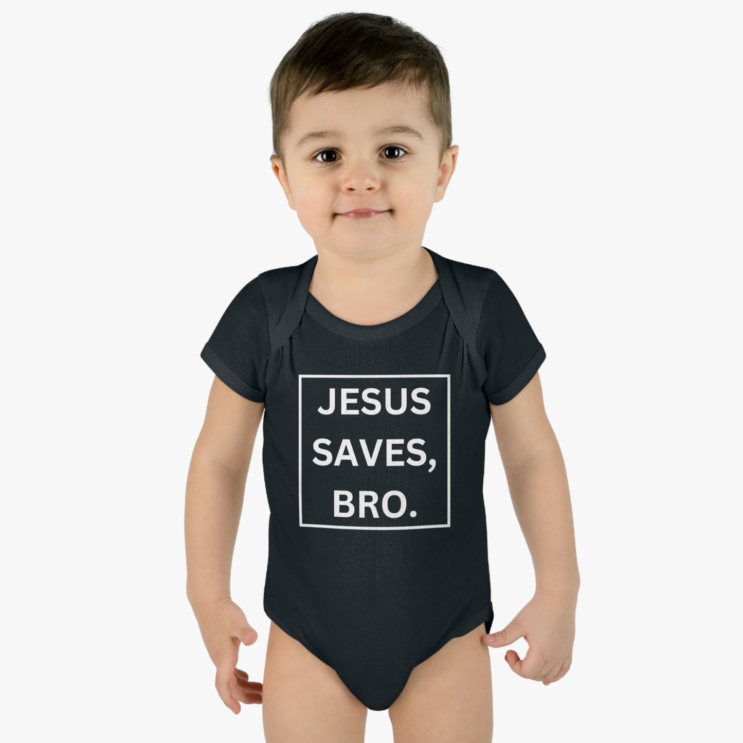 Jesus Saves Bro, Infant Baby Rib Bodysuit