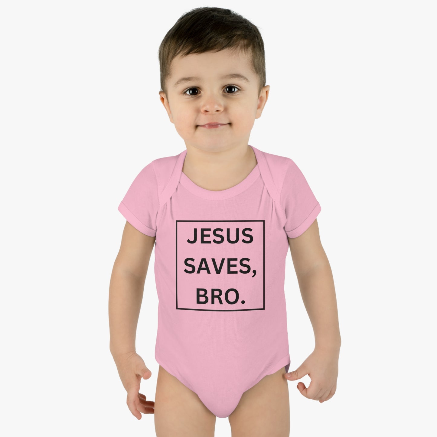 Jesus Saves Bro, Infant Baby Rib Bodysuit