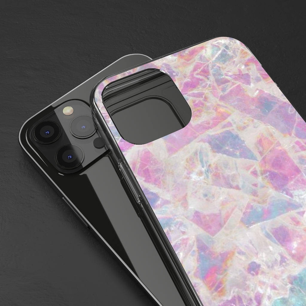 Pink Marbleized Clear Phone Case