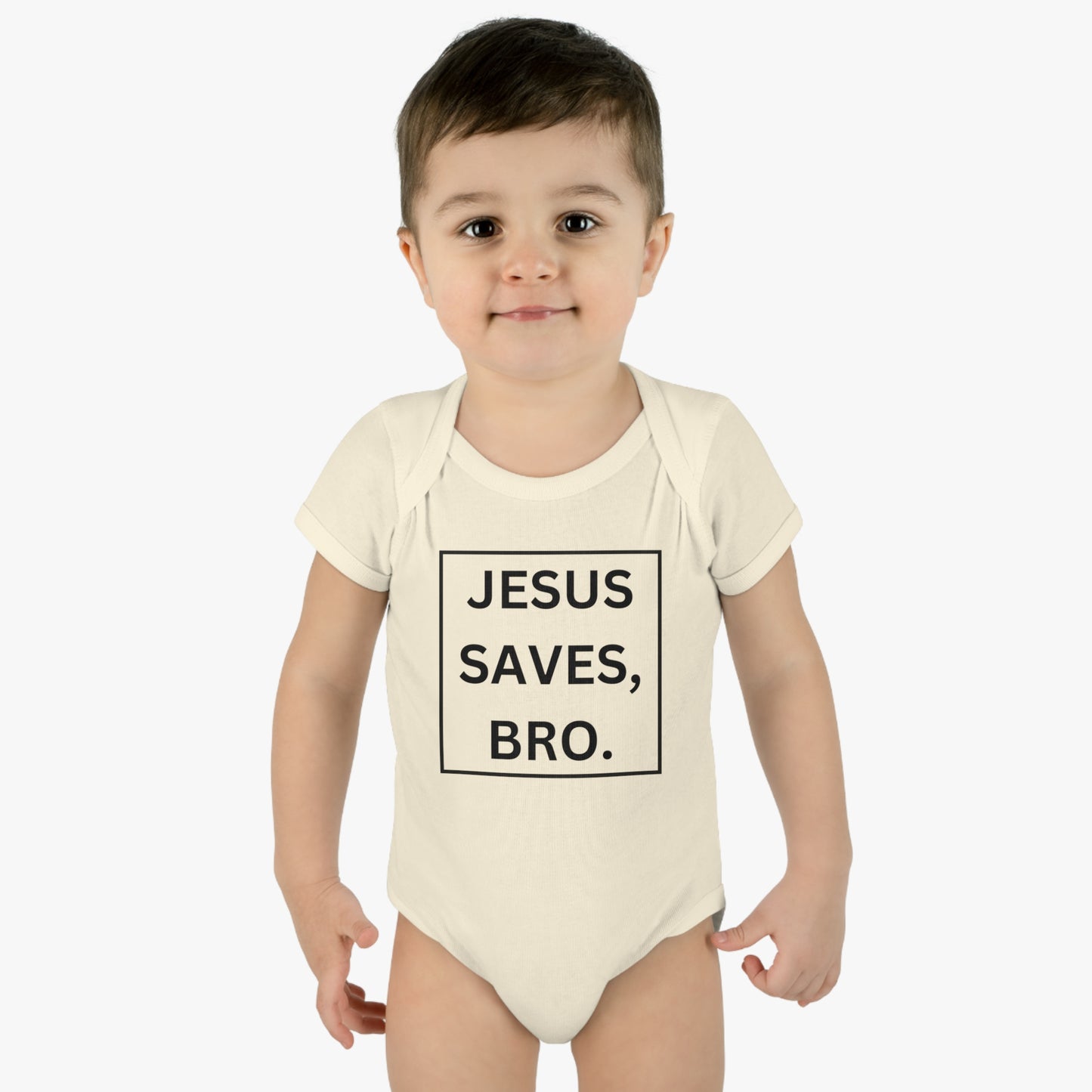 Jesus Saves Bro, Infant Baby Rib Bodysuit