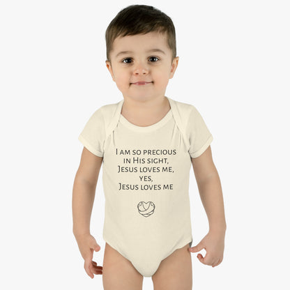 I am so precious in His sight, Infant Baby Rib Bodysuit